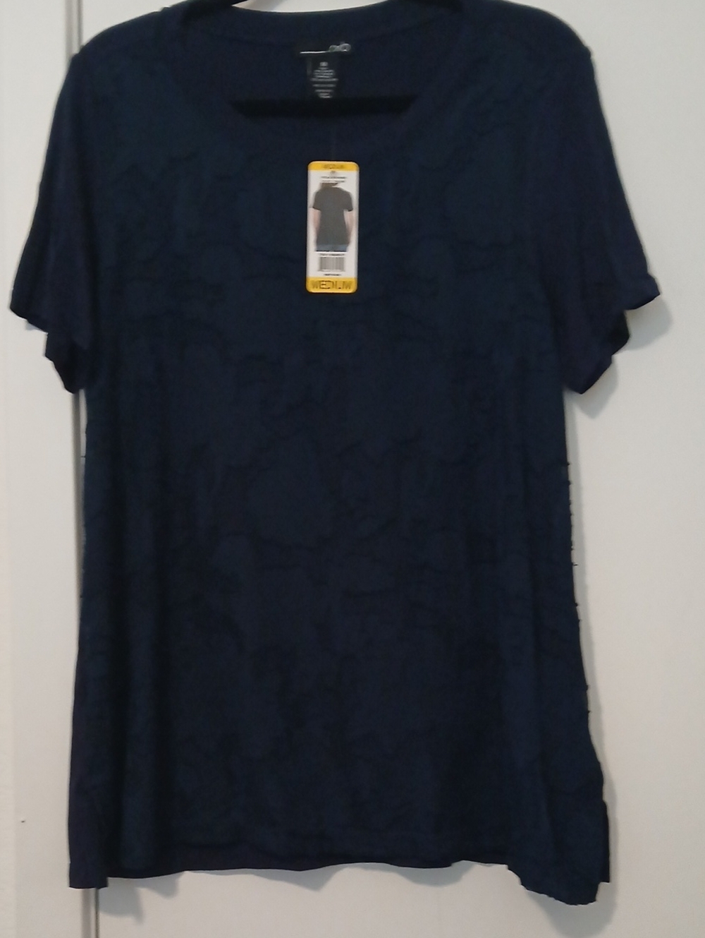 RXB Navy Short Sleeve Textured Top